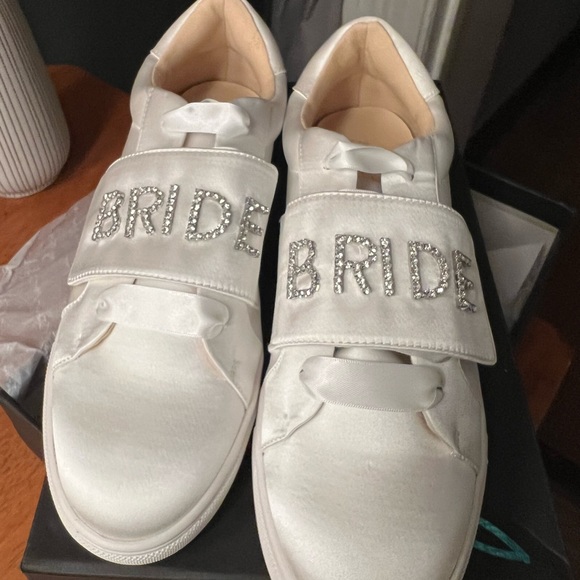 Betsy Johnson Satin BRIDE Sneakers - Picture 1 of 6